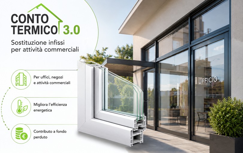 Posso sostituire gli infissi della mia attività commerciale usufruendo del Conto Termico 3.0?